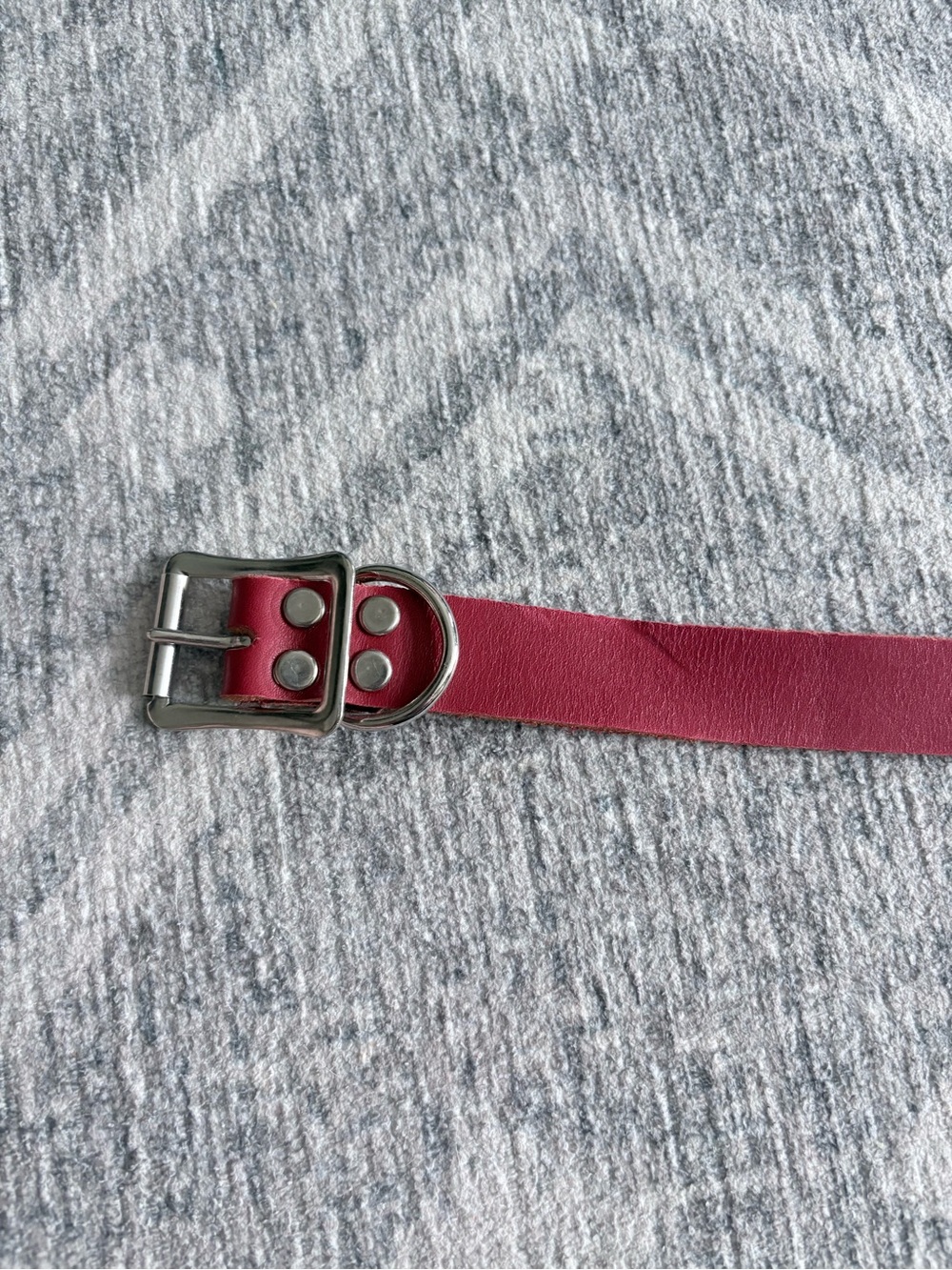 Red Leather dog collar with Silver Buckle 🦮🐕‍🦺🐾🦴🐶